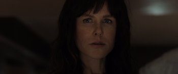 Movie still from “Destroyer” (2018), directed by Karyn Kusama – A person with long hair; Close Up shot, Low angle