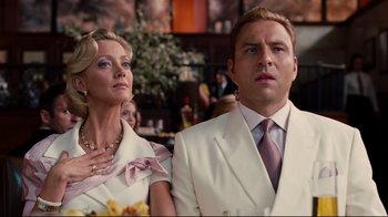 Movie still from “Dinner for Schmucks” (2010), directed by Jay Roach – A man and a woman standing next to each other; Medium shot, Low angle
