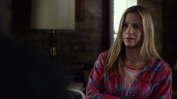 Movie still from “Do You Believe?” (2015), directed by Jon Gunn – A woman sitting in front of a computer monitor; Close Up shot, Over the shoulder angle