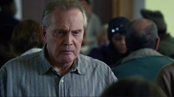 Movie still from “Do You Believe?” (2015), directed by Jon Gunn – An older man is looking into the distance; Close Up shot, Over the shoulder angle