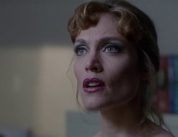 Movie still from “Doctor Who: The Movie” (1996), directed by Geoffrey Sax – A person wearing a dress; Close Up shot, Low angle