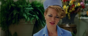 Movie still from “Down with Love” (2003), directed by Peyton Reed – A person wearing a hat; Close Up shot, Low angle
