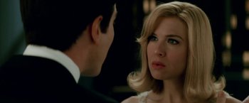 Movie still from “Down with Love” (2003), directed by Peyton Reed – A man and a woman looking at one another; Close Up shot, Over the shoulder angle
