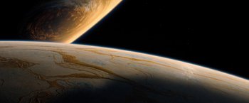 Movie still from “Don't Look Up” (2021), directed by Adam McKay – An image of an earth from space taken from space; Extreme Wide shot, High angle