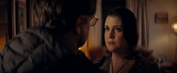 Movie still from “Don't Look Up” (2021), directed by Adam McKay – A man and a woman looking at one another; Close Up shot, Over the shoulder angle