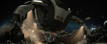 Movie still from “Don't Look Up” (2021), directed by Adam McKay – View of the bottom of a boat; Extreme Wide shot, Overhead angle