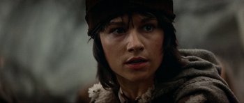 Movie still from “Dragonslayer” (1981), directed by Matthew Robbins – A person wearing a hat; Close Up shot, Low angle