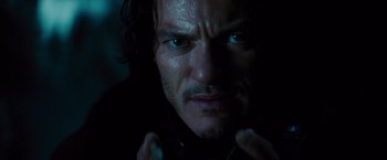 Movie still from “Dracula Untold” (2014), directed by Gary Shore – A man with blue eyes; Close Up shot, High angle