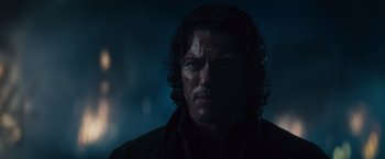 Movie still from “Dracula Untold” (2014), directed by Gary Shore – A person wearing a jacket; Close Up shot, Over the shoulder angle
