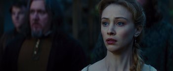 Movie still from “Dracula Untold” (2014), directed by Gary Shore – A person with blue eyes; Close Up shot, Over the shoulder angle