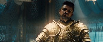 Movie still from “Dracula Untold” (2014), directed by Gary Shore – A person wearing a suit of armor; Close Up shot, Low angle