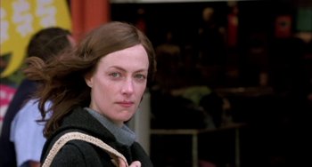 Movie still from “Eagle vs Shark” (2007), directed by Taika Waititi – A person wearing a jacket; Close Up shot, Over the shoulder angle