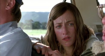 Movie still from “Eagle vs Shark” (2007), directed by Taika Waititi – A person sitting in a car; Close Up shot, Over the shoulder angle