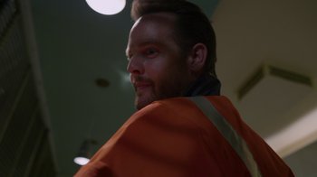 Movie still from “Earth to Echo” (2014), directed by Dave Green – A person wearing an orange jacket; Close Up shot, Low angle