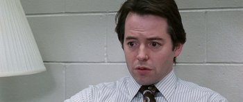 Movie still from “Election” (1999), directed by Alexander Payne – A person wearing a shirt and a tie; Close Up shot, Low angle