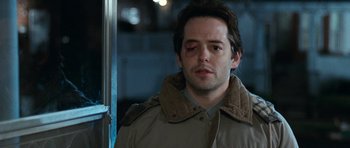 Movie still from “Election” (1999), directed by Alexander Payne – A person wearing a jacket; Close Up shot, Over the shoulder angle