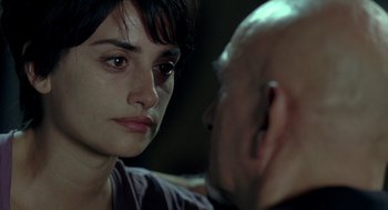 Movie still from “Elegy” (2008), directed by Isabel Coixet – A man and a woman staring at each other; Close Up shot, Over the shoulder angle