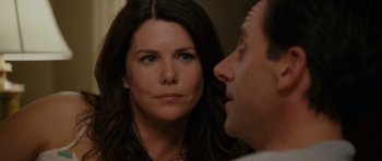 Movie still from “Evan Almighty” (2007), directed by Tom Shadyac – A man and a woman looking at one another; Close Up shot, Over the shoulder angle