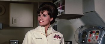 Movie still from “Fantastic Voyage” (1966), directed by Richard Fleischer – A person wearing a jacket; Close Up shot, Low angle