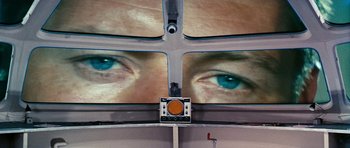 Movie still from “Fantastic Voyage” (1966), directed by Richard Fleischer – A picture of a person's eyes in a room; Extreme Close Up shot, Overhead angle