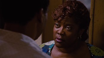 Movie still from “For Colored Girls” (2010), directed by Tyler Perry – An older black woman talking to a younger black man; Close Up shot, Over the shoulder angle