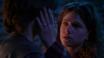 Movie still from “Foxfire” (1996), directed by Annette Haywood-Carter – A person looking at a mirror; Close Up shot, Over the shoulder angle