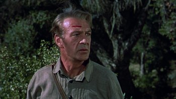 Movie still from “Friendly Persuasion” (1956), directed by William Wyler – A person wearing a shirt; Close Up shot, Low angle