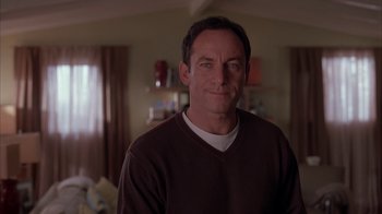 Movie still from “Friends with Money” (2006), directed by Nicole Holofcener – A person wearing a sweater; Close Up shot, Low angle