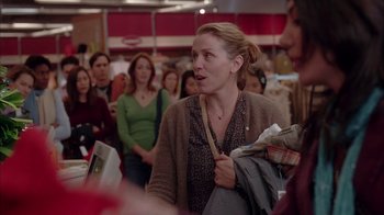 Movie still from “Friends with Money” (2006), directed by Nicole Holofcener – A group of people standing around a room; Medium shot, Over the shoulder angle