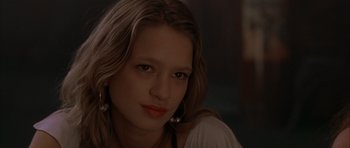 Movie still from “Garden State” (2004), directed by Zach Braff – A beautiful young lady with long blonde hair; Close Up shot, Low angle