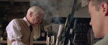 Movie still from “Gods and Monsters” (1998), directed by Bill Condon – An older man standing in front of an easel; Close Up shot, Low angle