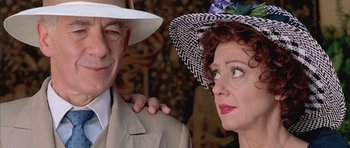 Movie still from “Gods and Monsters” (1998), directed by Bill Condon – An older man and a younger woman wearing hats; Close Up shot, Over the shoulder angle