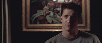 Movie still from “Gods and Monsters” (1998), directed by Bill Condon – A man in front of a painting in a room; Close Up shot, Low angle