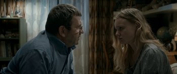 Movie still from “Graduation” (2016), directed by Cristian Mungiu – A man and a woman talking to each other; Close Up shot, Over the shoulder angle