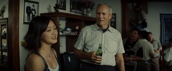 Movie still from “Gran Torino” (2008), directed by Clint Eastwood – Medium shot, Over the shoulder angle