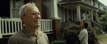 Movie still from “Gran Torino” (2008), directed by Clint Eastwood – Close Up shot, Low angle