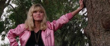 Movie still from “Grease 2” (1982), directed by Patricia Birch – Goldie hawn in a scene from the movie grease; Medium shot, Low angle