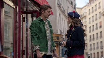 Movie still from “Emily in Paris” (2020), created by Darren Star – Medium shot, Over the shoulder angle