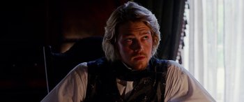 Movie still from “Harriet” (2019), directed by Kasi Lemmons – A person with long blonde hair; Close Up shot, Over the shoulder angle