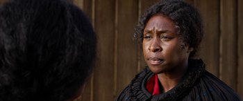 Movie still from “Harriet” (2019), directed by Kasi Lemmons – An older black woman looking at a younger black woman; Close Up shot, Over the shoulder angle