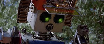 Movie still from “Heartbeeps” (1981), directed by Allan Arkush – The eyes of a robot; Extreme Close Up shot, Low angle