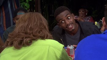 Movie still from “How to Be a Player” (1997), directed by Lionel C. Martin – A group of young people sitting around talking to each other; Close Up shot, Over the shoulder angle