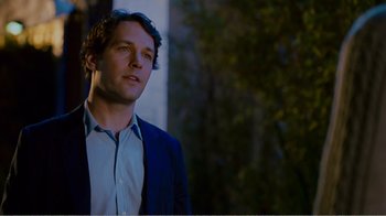 Movie still from “I Love You, Man” (2009), directed by John Hamburg – A person wearing a suit and tie; Close Up shot, Low angle