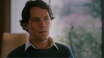 Movie still from “I Love You, Man” (2009), directed by John Hamburg – A person wearing a sweater; Close Up shot, Over the shoulder angle
