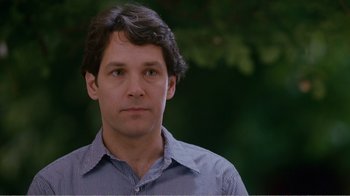 Movie still from “I Love You, Man” (2009), directed by John Hamburg – A person wearing a dress shirt; Close Up shot, Over the shoulder angle