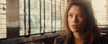 Movie still from “I Origins” (2014), directed by Mike Cahill – A person with long hair; Close Up shot, Over the shoulder angle