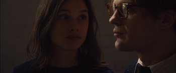 Movie still from “I Origins” (2014), directed by Mike Cahill – A man and a woman looking at one another; Close Up shot, Over the shoulder angle