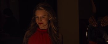 Movie still from “I Origins” (2014), directed by Mike Cahill – A beautiful young lady wearing a red top; Close Up shot, Over the shoulder angle