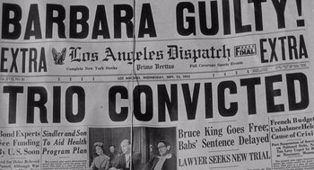 Movie still from “I Want to Live!” (1958), directed by Robert Wise – The front page of a newspaper; Extreme Close Up shot, High angle