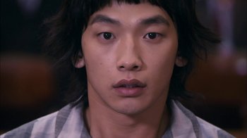 Movie still from “I'm a Cyborg, But That's OK” (2006), directed by Park Chan-wook – A person with long black hair; Close Up shot, High angle